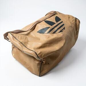 Vintage Adidas Duffel Gym Bag Brown Trefoil Logo Retro Sports Travel Tote